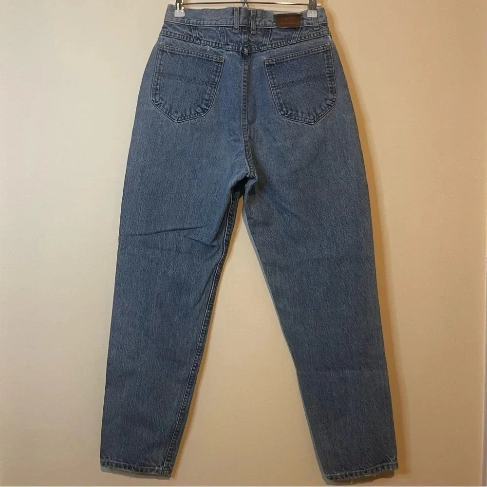 VTG L.L. BEAN 90s High Waisted Contrast Stitching Light Wash Mom Jeans